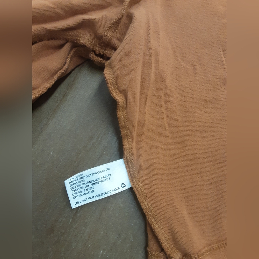 Wild Fable Brown Button Front Crop Top. Size L. - Picture 5 of 6